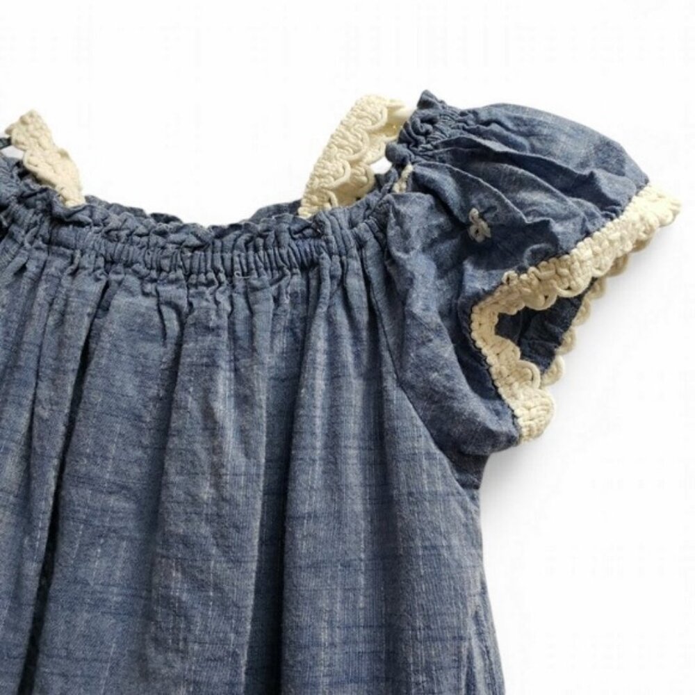 Cutey Couture Girls Blue Cotton Dress Size 5/6 Years - Picture 3 of 8